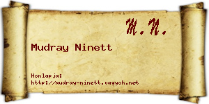 Mudray Ninett névjegykártya